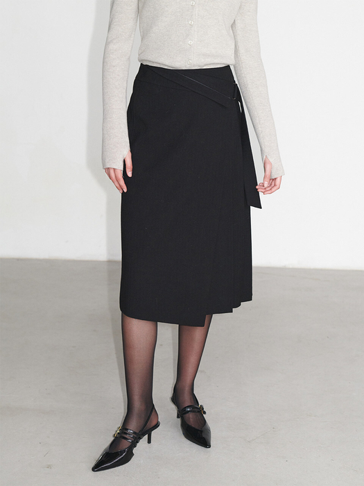 Asymmetric Midi Wrap Skirt SW4WS960-10