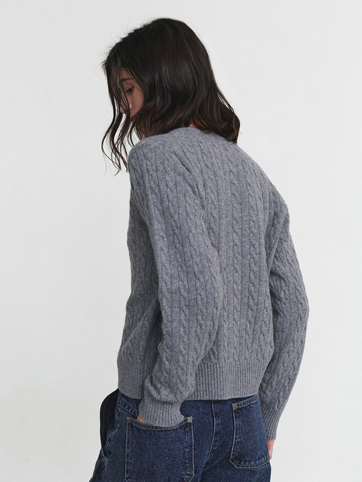 Wool Blend Cable Knit Cardigan SK4WD927_3color