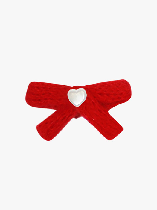 [2EA 1SET] FAIRY FLUFF RIBBON HAIRPIN_RED