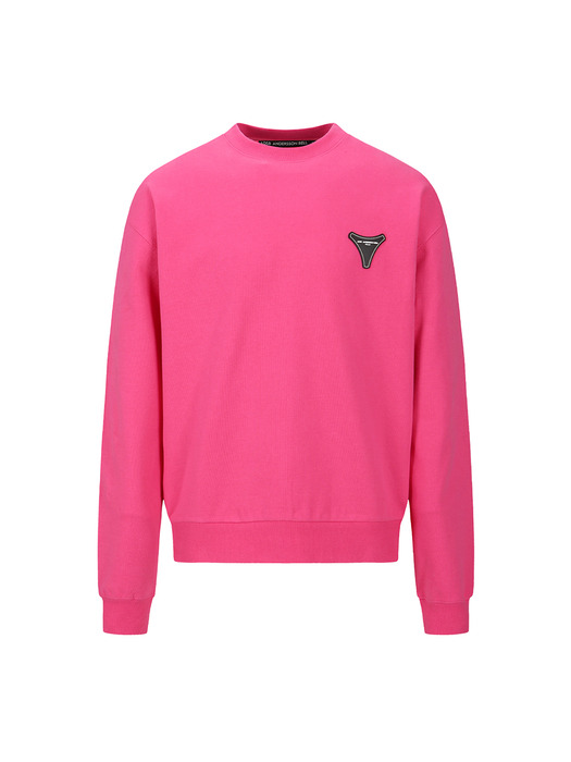 UNISEX STOOL PATCH LOGO SWEATSHIRTS atb1272u(PINK)