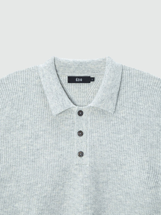 Loose Fit Daily Collar Knit_Light Grey