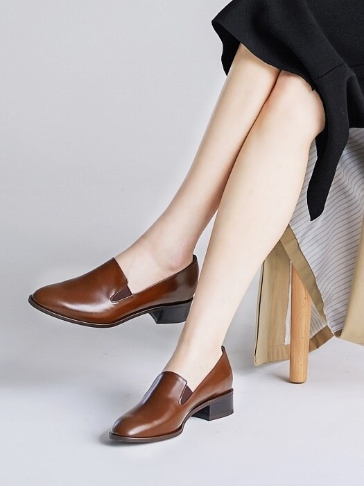 35mm Slip-on Loafer Shoes (Brown)