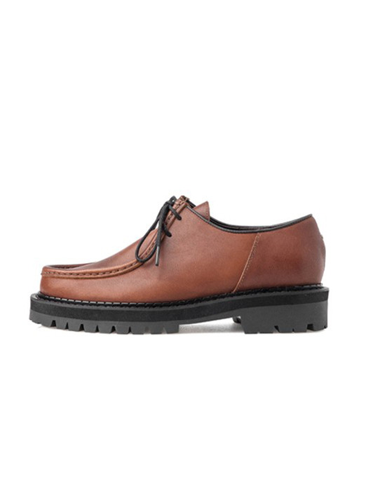 BLACK OVER SOLE TYROLEAN SHOES - BROWN