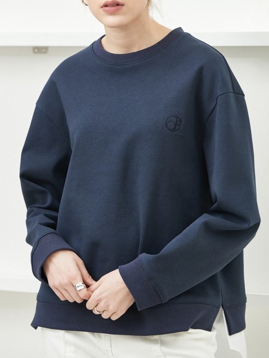 shirt detail sweat shirt Navy