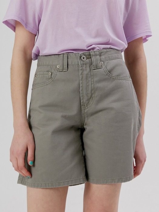 Cotton Half Pants [Khaki]