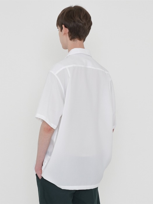SOLID OPEN COLLAR SHIRT_WHITE
