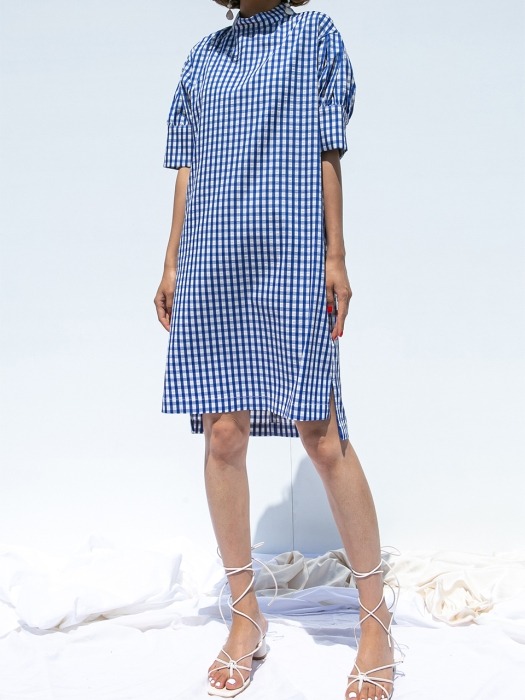 Gingham One Piece_BLUE