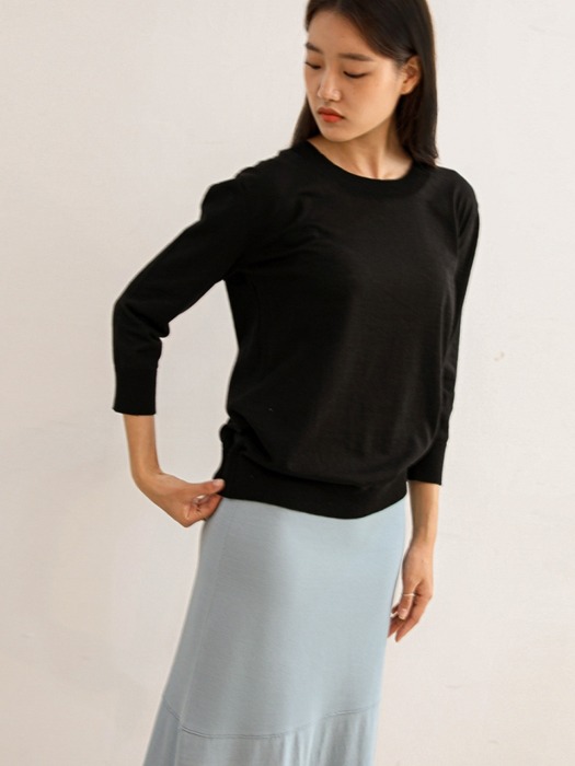 Cotton Basic Pullover (Black)