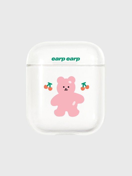 Pink bear friends-clear(Air pods)