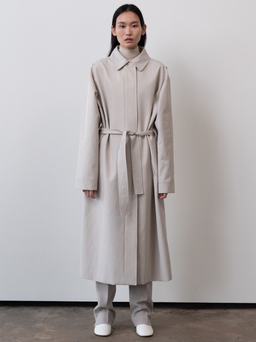 belted trench coat (ecru)