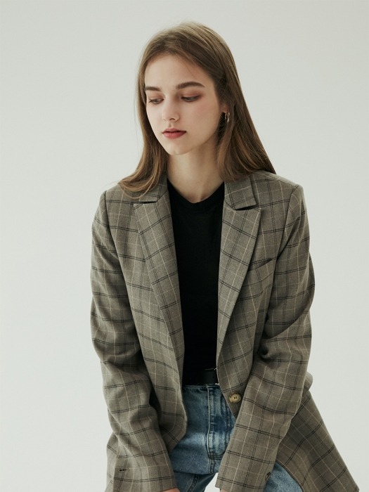 Claire jacket beige checked