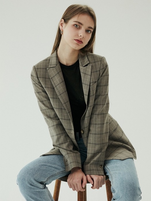 Claire jacket beige checked