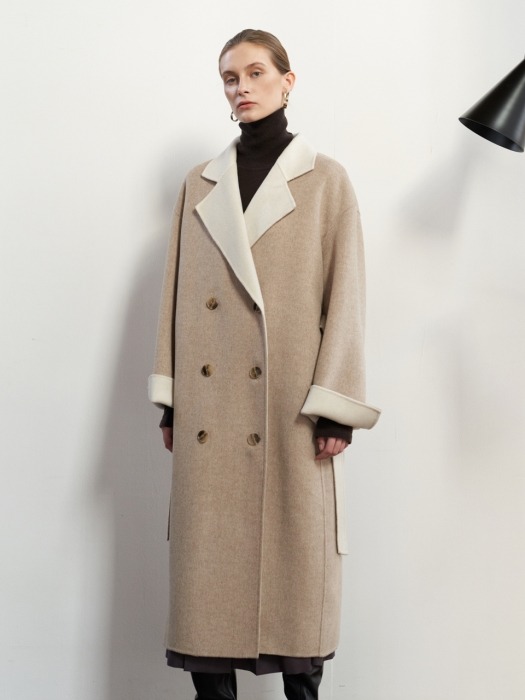 NTW CASHMERE DOUBLE BUTTON COAT [HAND MADE] 2COLOR