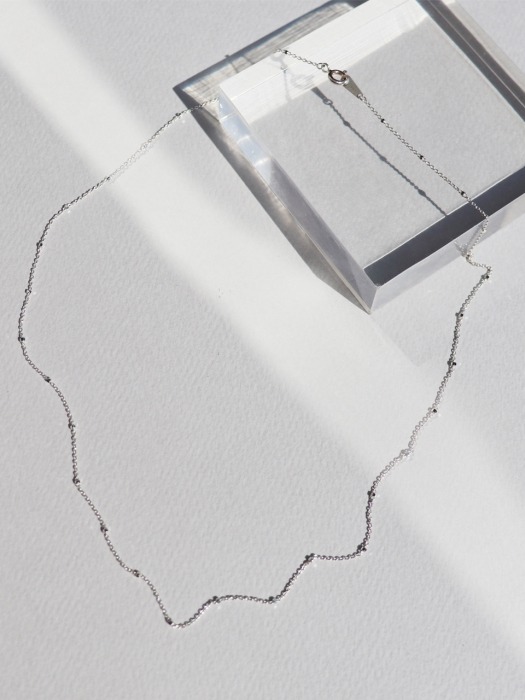 Cube chain layered Necklace 롱 실버 체인목걸이