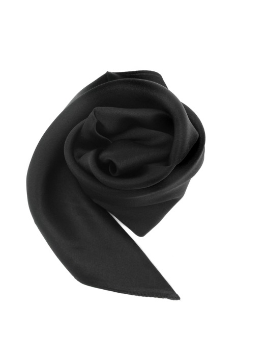 Chic Black Silk Scarf