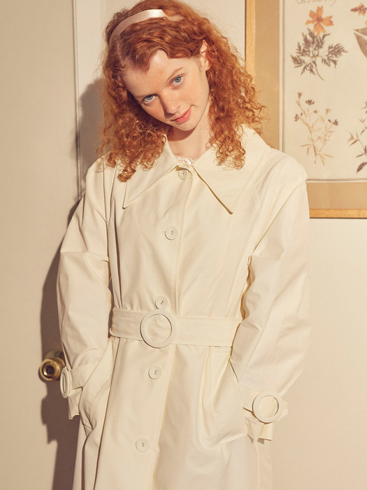 Ring Buckle Trench Coat_ Ivory