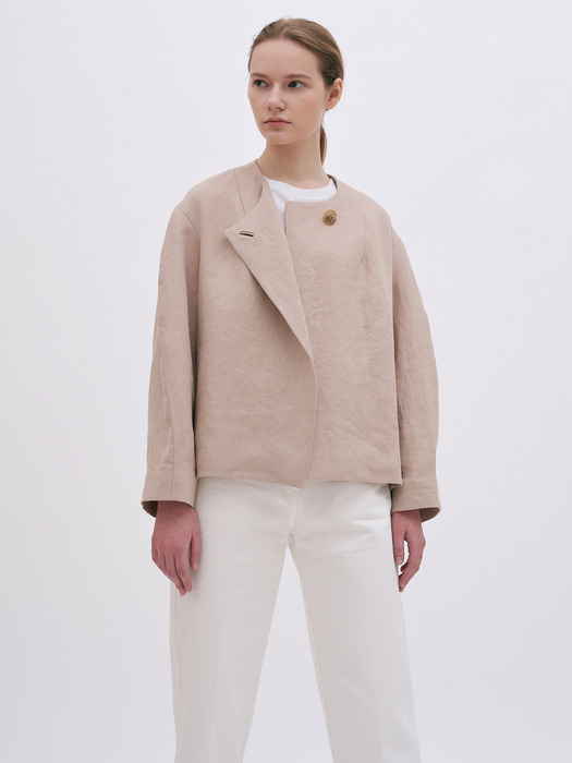 linen volume jacket (beige)