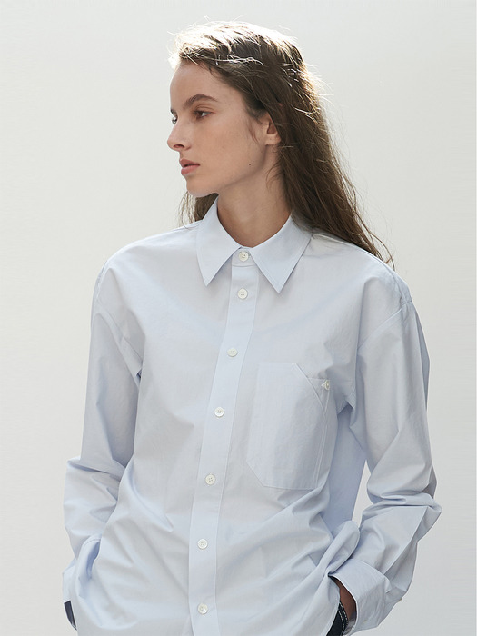 DOUBLE POCKET STITCH SHIRTS SKY BLIE