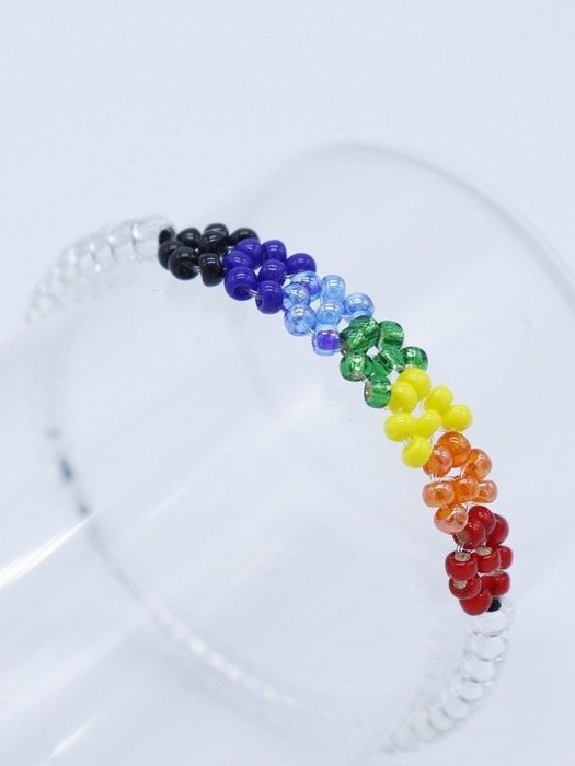 Rainbow flower beads Bracelet 레인보우 컬러 꽃 비즈팔찌