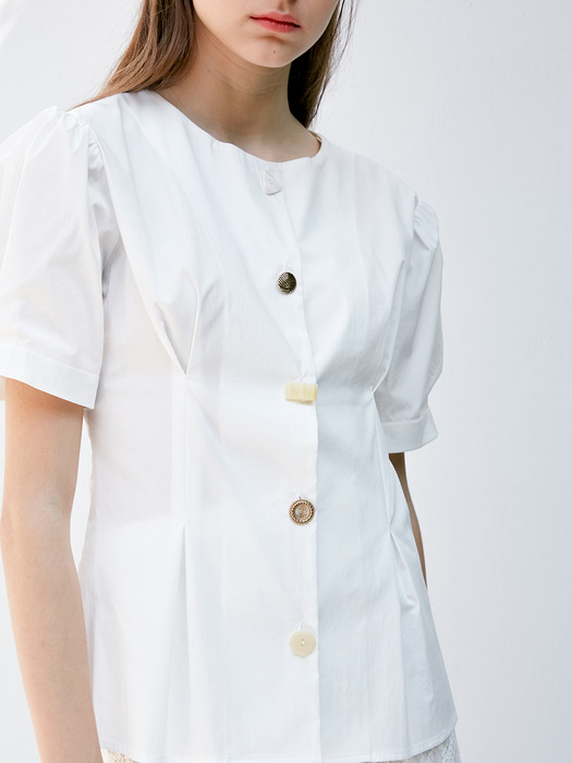 comos357 round peplum blouse (white)