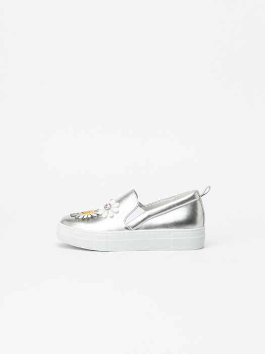 Tamaro Slip-on Sneakers in Pure Silver