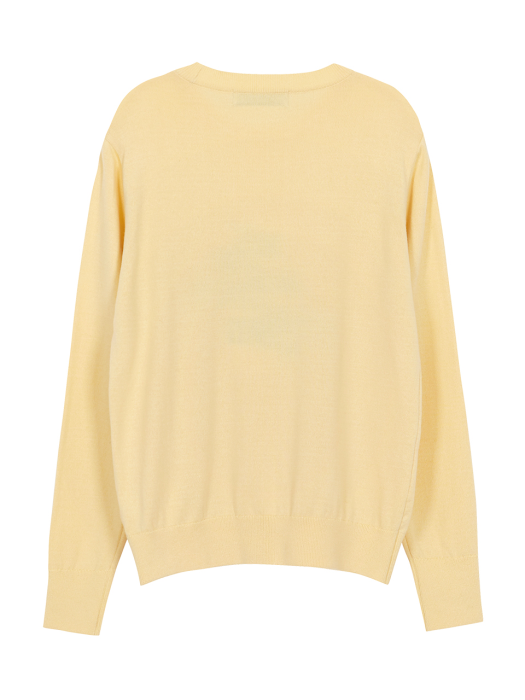 Lettering Jacquard Knit in L/Yellow_VK0AP2200