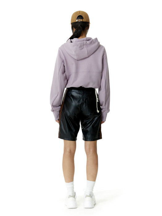 Crop Zip-up Hoodie Purple