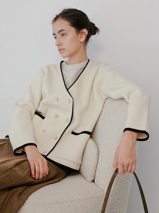 Louise Knit Jacket in Cream