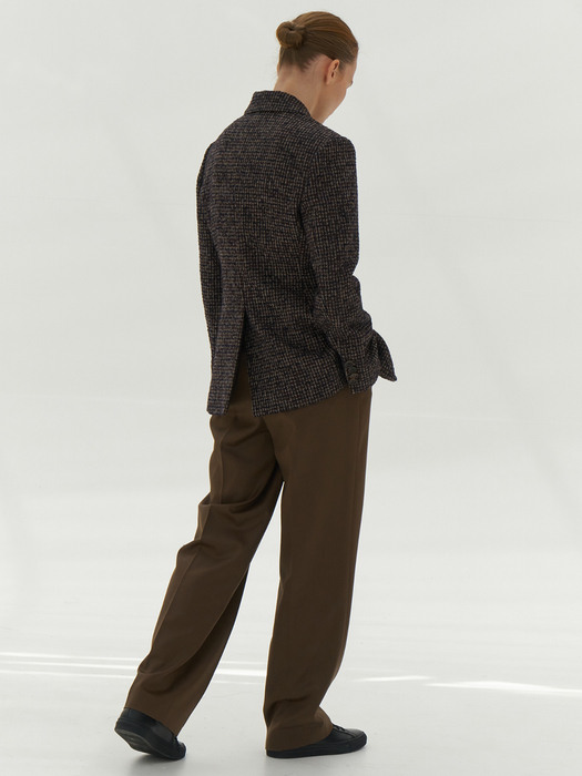 Wool Tuck Pants [Brown]