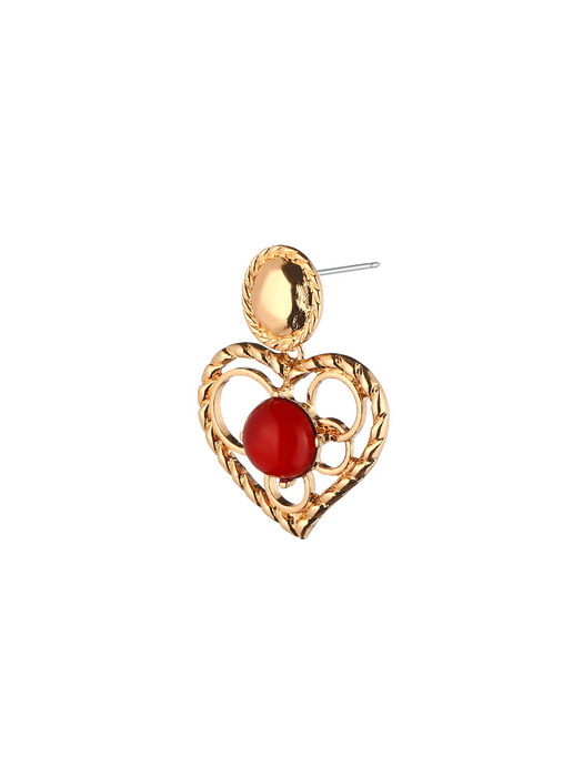 toy heart earrings (RED)