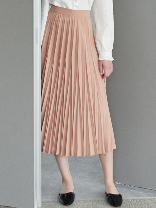 amr1209 pleats skirt (peach)