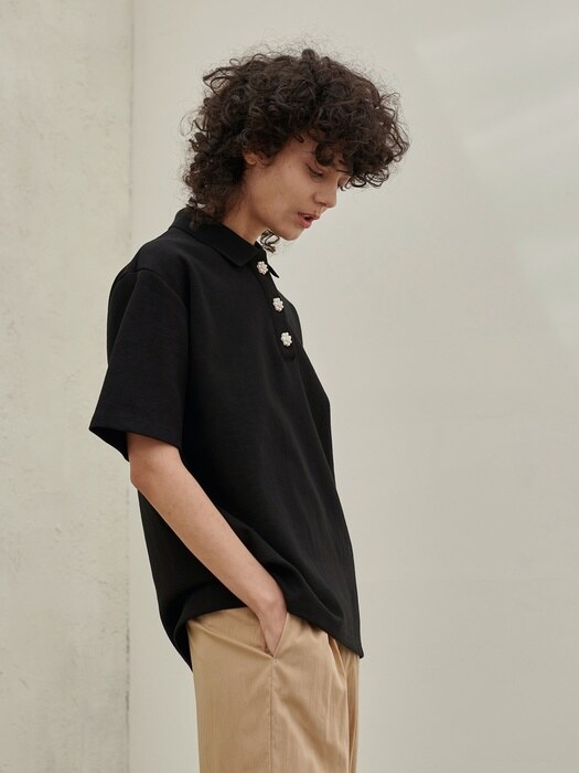 PEARL COLLOR T-SHIRTS_BLACK