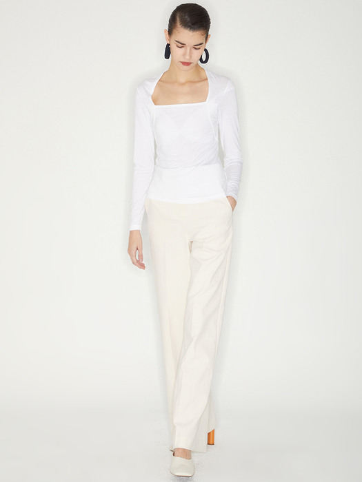 SQUARE NECK TOP_WHITE