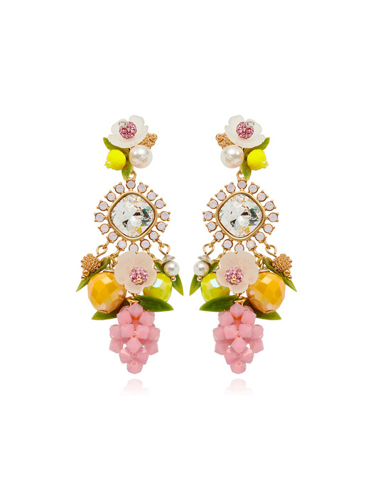 Picnic Bloom Statement Pink Earrings