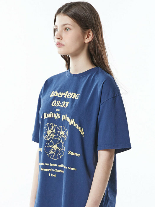 EMBO logo HALF SLEEVE T-SHIRT Blue