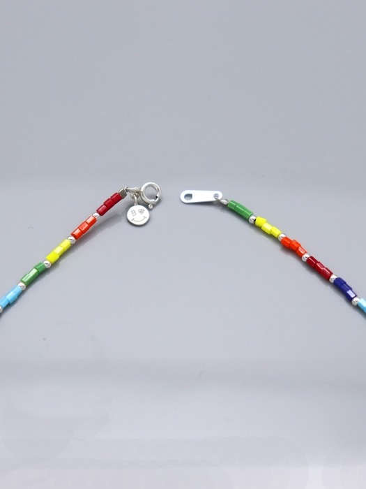 Rainbow delica beads choker Necklac 레인보우 컬러 델리카비즈 초커 목걸이
