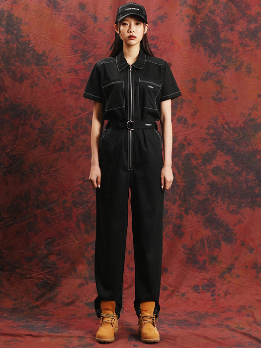 CARPENTERS COVERALL JUMPSUIT-BLACK