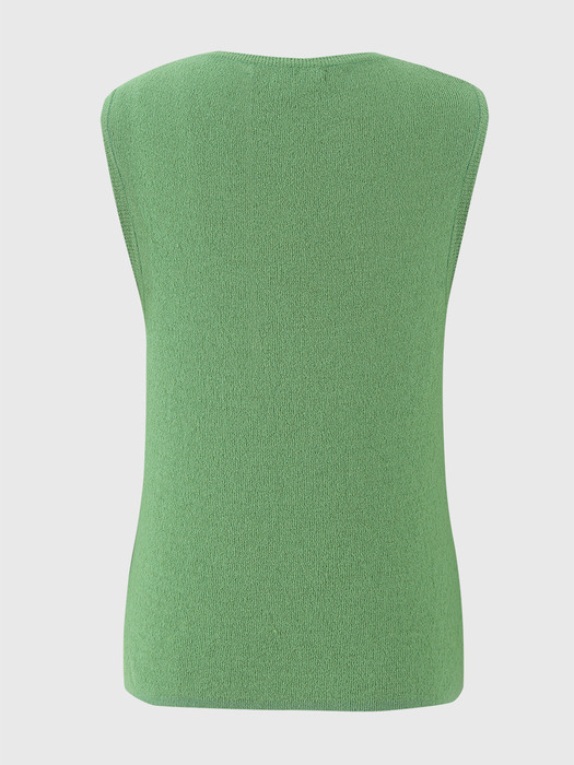 그린 브루클린 슬리브리스 니트 탑 / GREEN BROOKLYN SLEEVELESS KNIT TOP