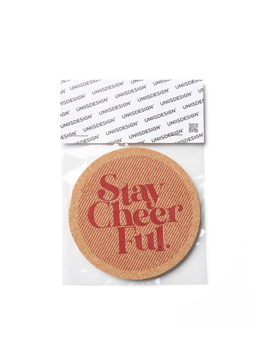 STAY CHEERFUL COASTER_RED