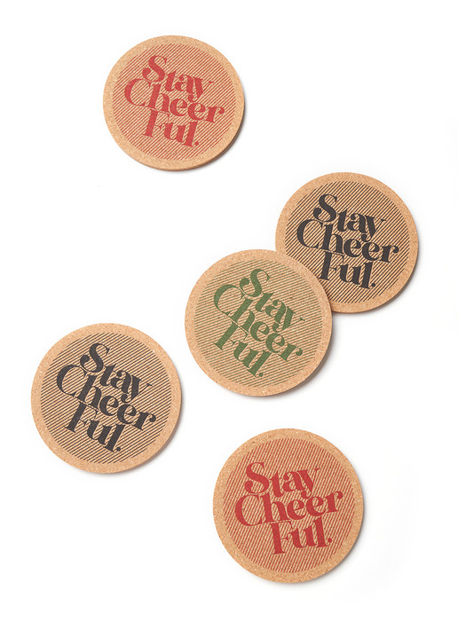 STAY CHEERFUL COASTER_RED