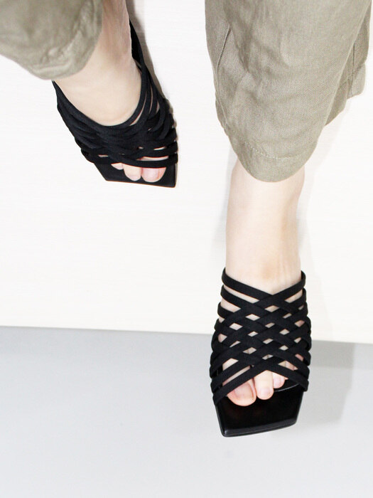 [리퍼브][230~250]SQUARE MESH MULE 2cm M-IG-210601