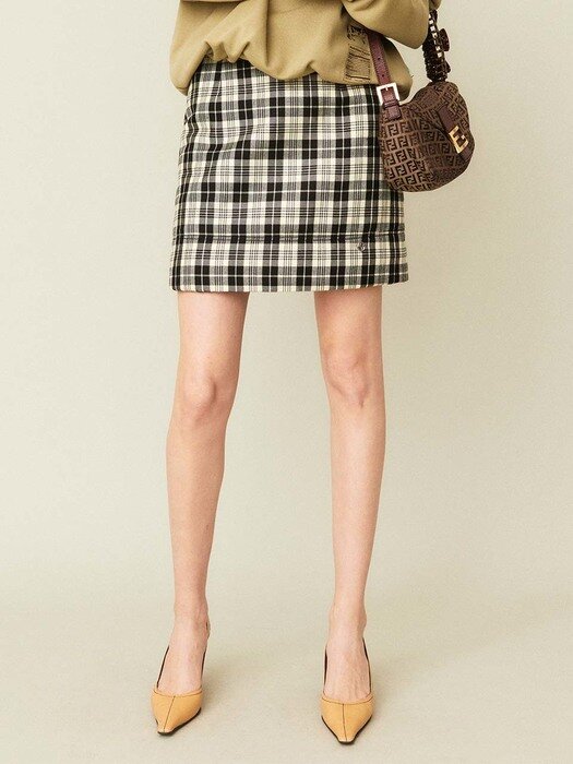 Padded Mini Skirt Check