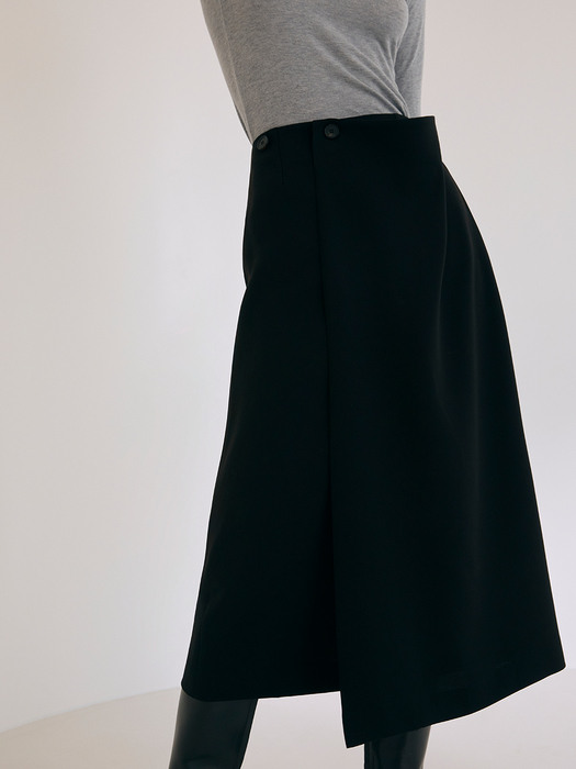 [Drama Signature] Wrapped Midi Skirt