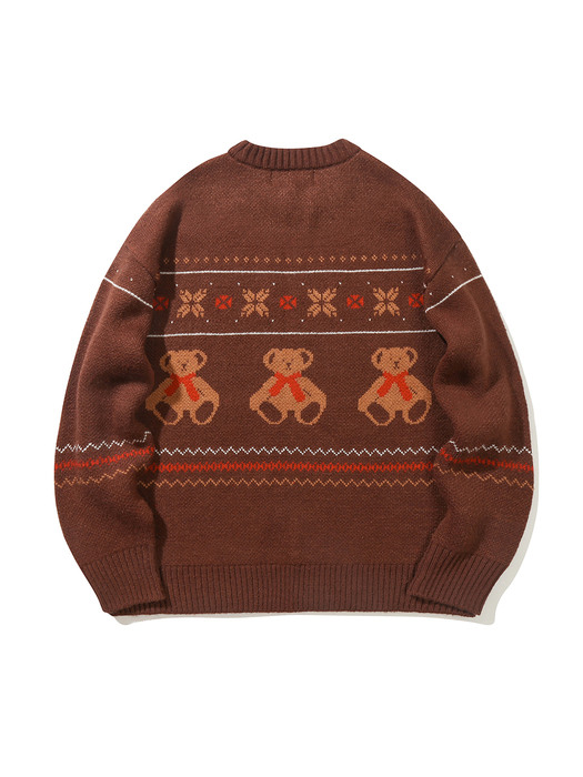 Teddy Bear Oversized Sweater(CHESTNUT)