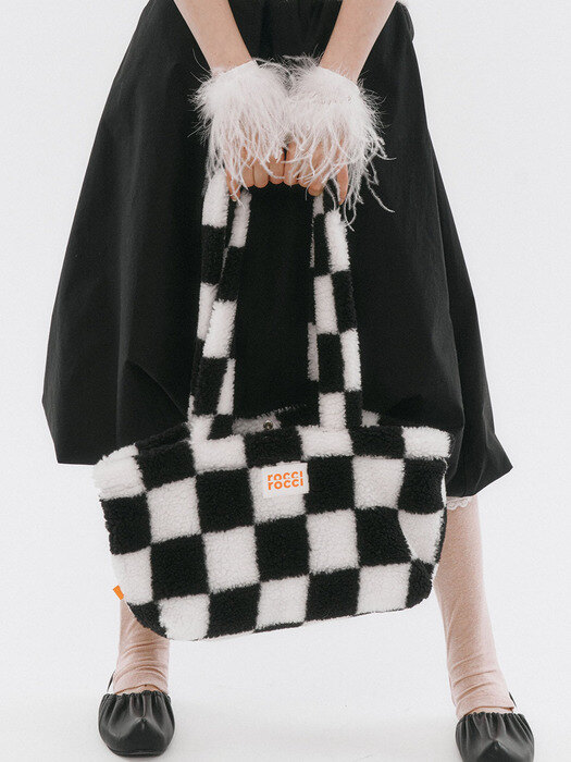 Rose Fleece Shopper Bag [CHECKERBOARD]