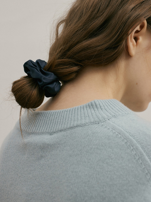 Silk Scrunchie (S) - Navy