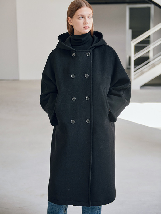 21WN roomy hoody coat [BK]