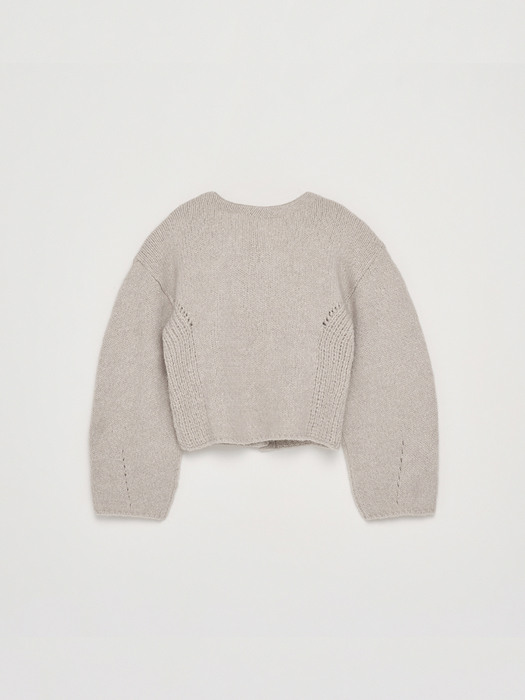 Matin Kim마뗑킴]VOLUME KNIT CARDIGAN IN GREY