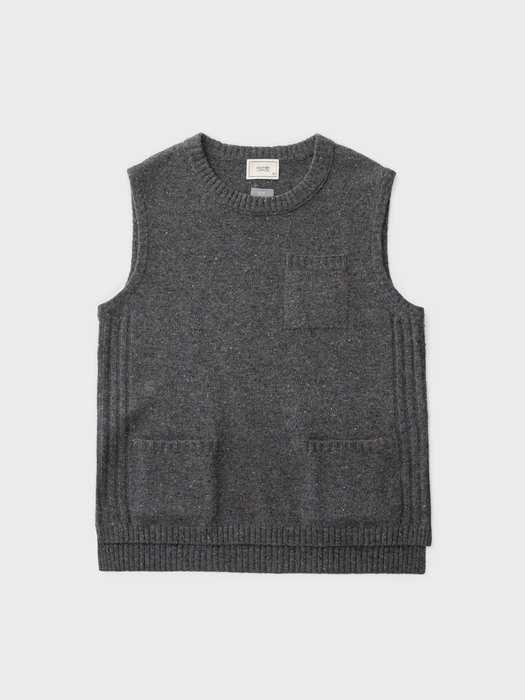 Women Layer Donegal Vest (Donegal Charcoal)