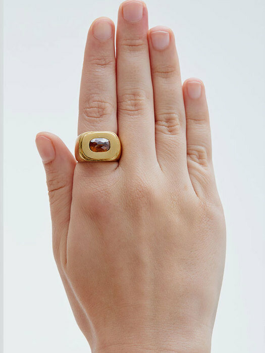 2021 CITY POP City cube ring (brown)